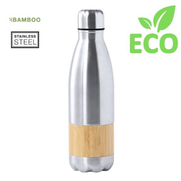 Guiver 750ml stainless steel and bamboo Bottle Thumbnail
