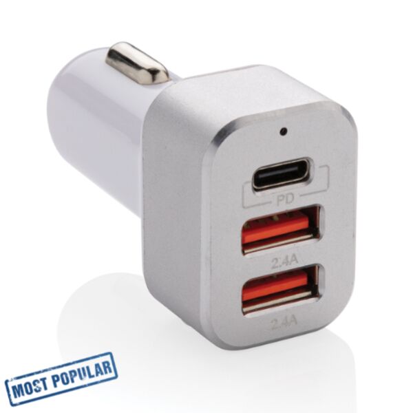 30W Fast USB car charger triple output with PD Thumbnail