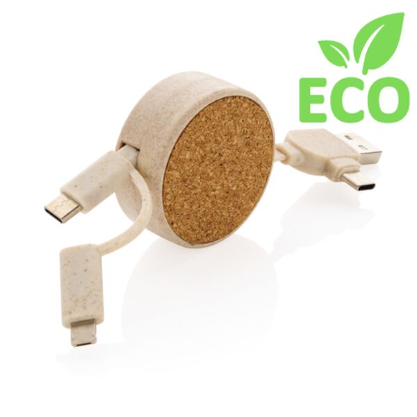 Cork and Wheat 6-in-1 retractable cable Thumbnail