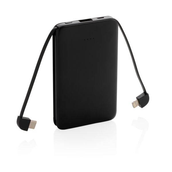 5.000 mAh Pocket Powerbank with integrated cables Thumbnail
