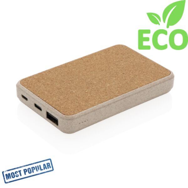 Cork and Wheat 5.000 mAh pocket powerbank Thumbnail