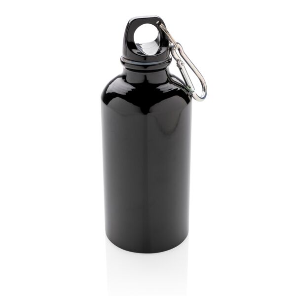 Aluminium 400ml reusable sport bottle with carabiner Thumbnail