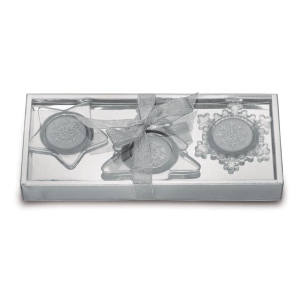 Set of 3 glass candle holders Thumbnail