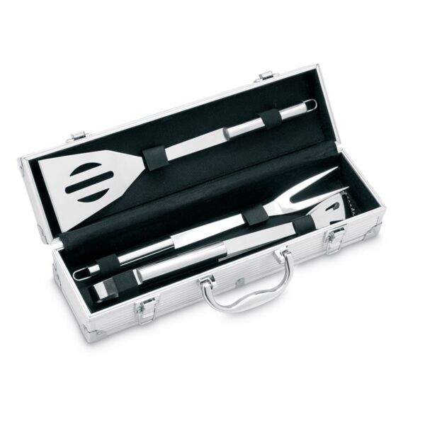 3 BBQ tools in aluminium case Thumbnail
