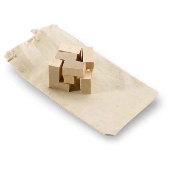 Wooden puzzle in cotton pouch Thumbnail