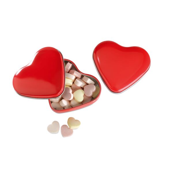 Heart tin box with candies Thumbnail