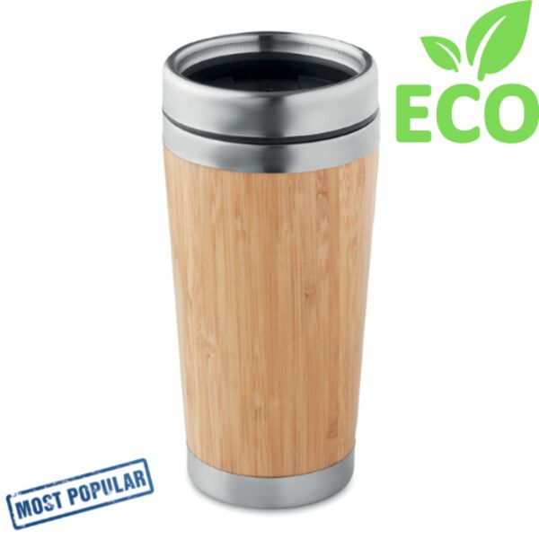 Double wall bamboo flask 400ml Thumbnail