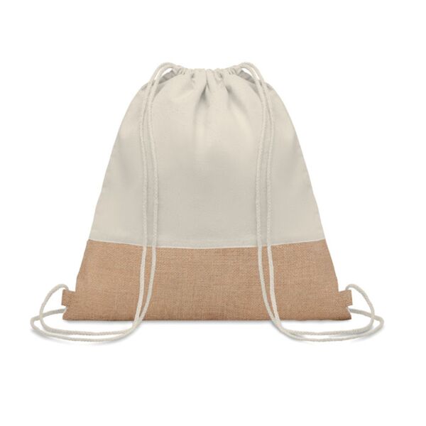 Drawstring bag w/ jute details Thumbnail