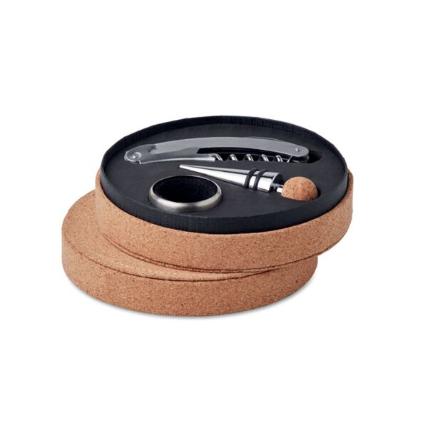Wine set 3 pcs cork box Thumbnail