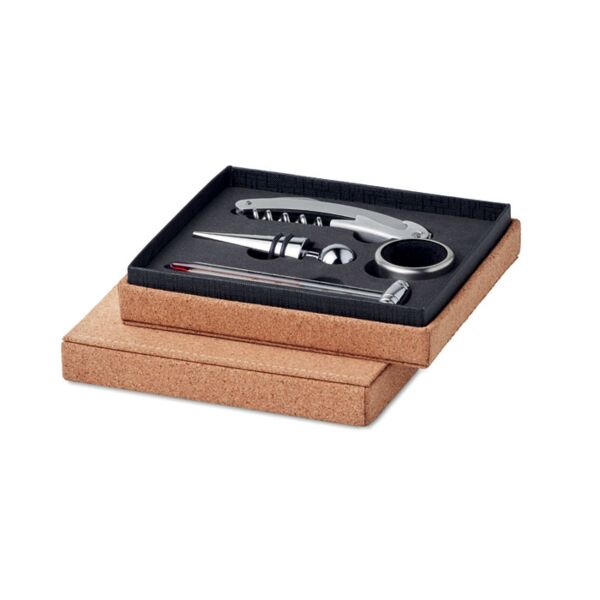 Wine set 4 pcs cork box Thumbnail
