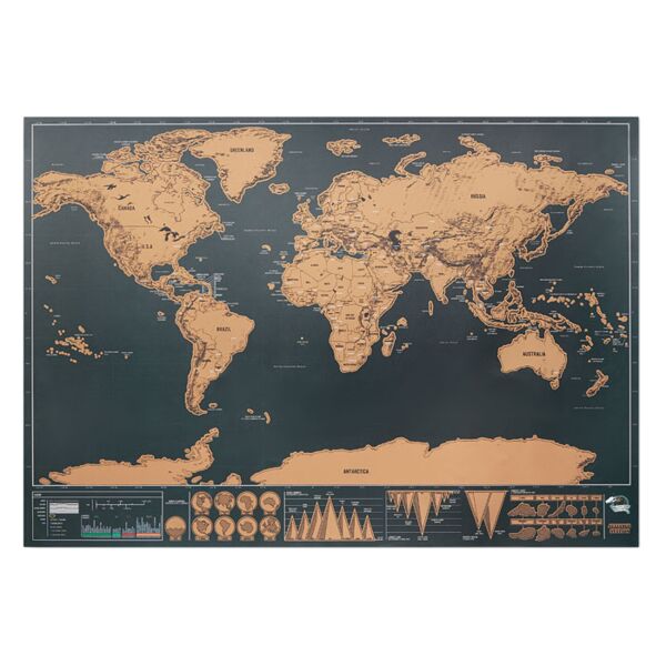 Scratch world map 42x30cm Thumbnail