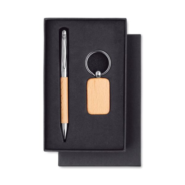 Wooden set keyring and ball pen Thumbnail