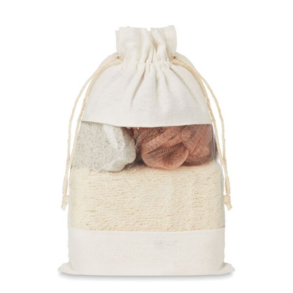 Bath set in cotton pouch Thumbnail