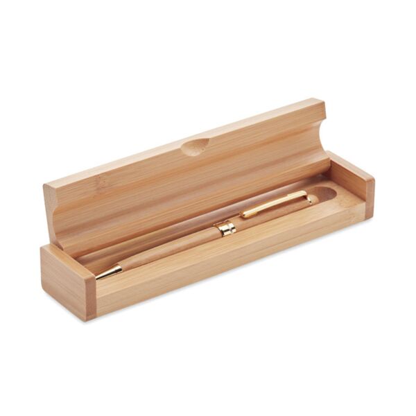 Bamboo twist ball pen in box Thumbnail