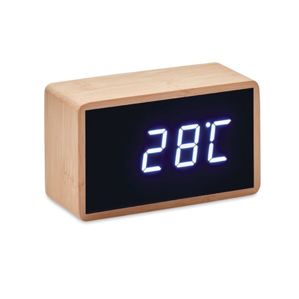 LED alarm clock bamboo casing Thumbnail