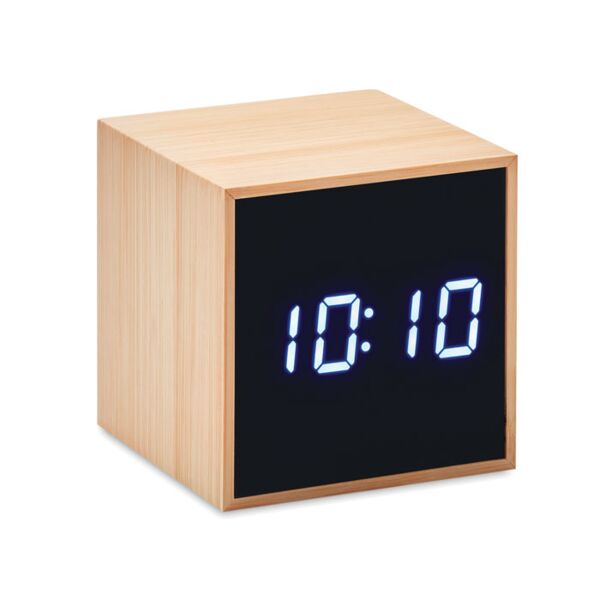 LED alarm clock bamboo casing Thumbnail