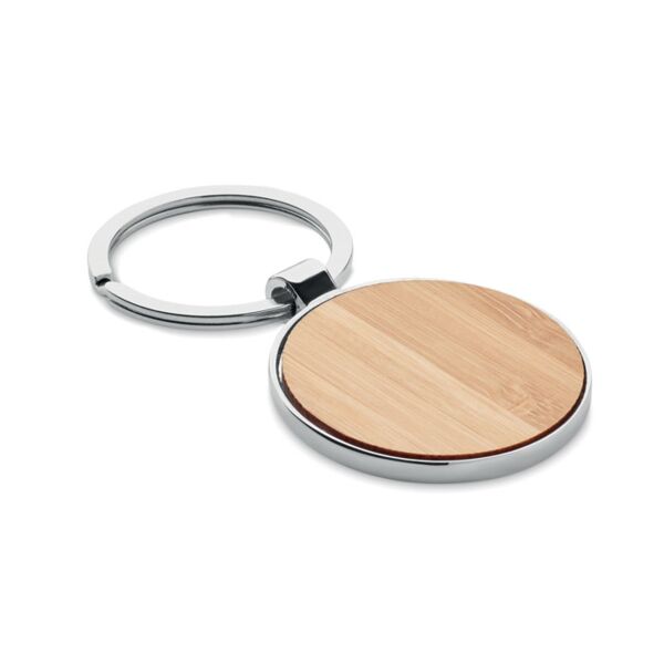 Round key ring metal bamboo Thumbnail