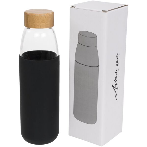 Kai 540 ml glass sport bottle with wood lid Thumbnail