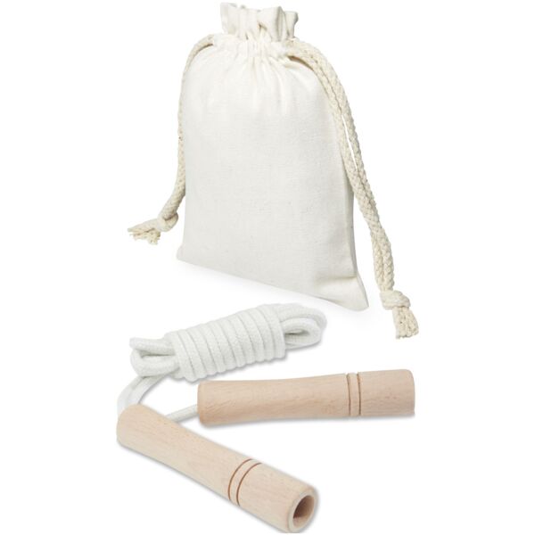 Denise wooden skipping rope in cotton pouch Thumbnail