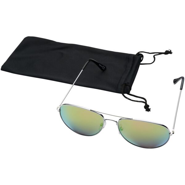 Aviator sunglasses with coloured mirrored lenses Thumbnail