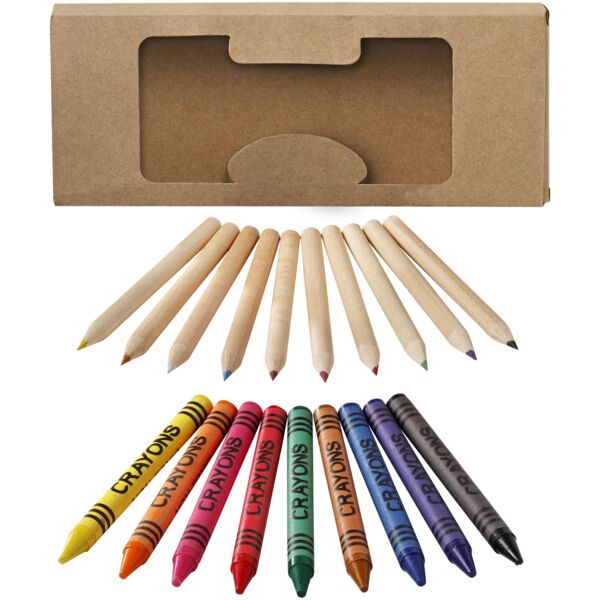 Lucky 19-piece coloured pencil and crayon set Thumbnail