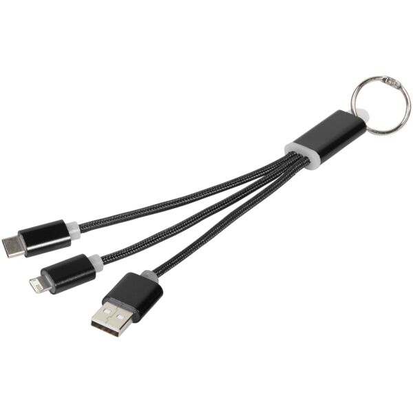 Metal 3-in-1 charging cable with keychain Thumbnail