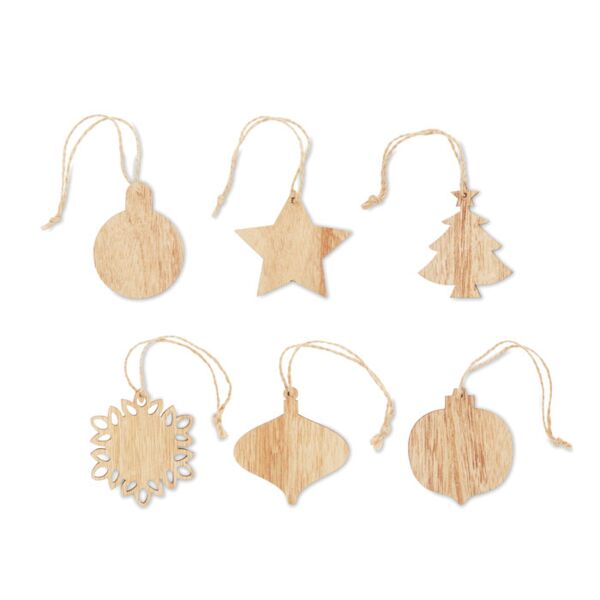 Set of wooden Xmas ornaments Thumbnail