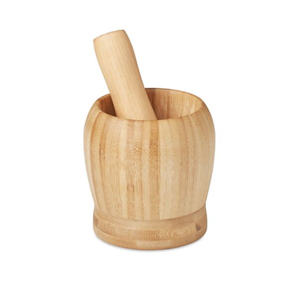 Bamboo mortar and pestle set Thumbnail