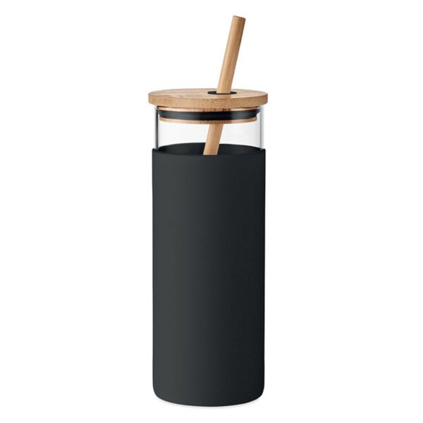 Glass tumbler 450ml bamboo lid Thumbnail