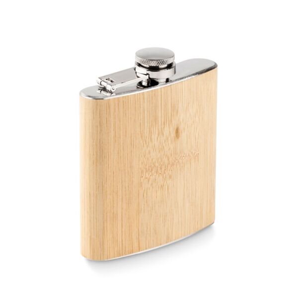 Bamboo slim hip flask 170ml Thumbnail