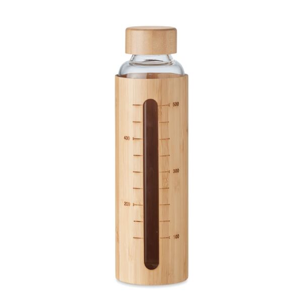 Glass bottle bamboo lid 600ml Thumbnail