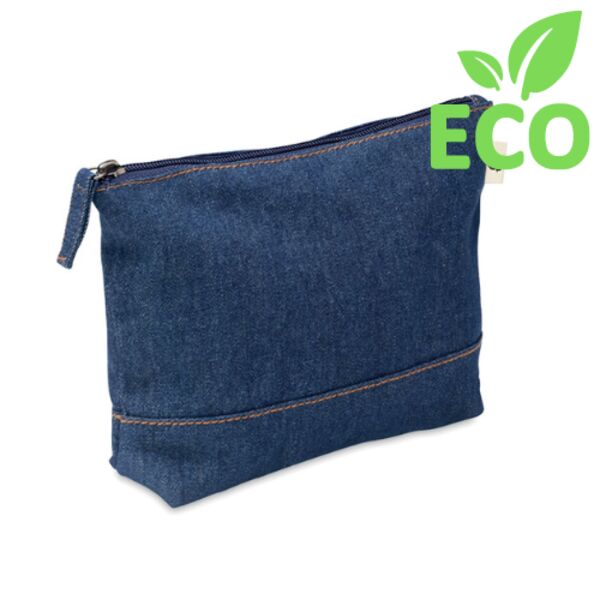 Recycled denim cosmetic pouch Thumbnail