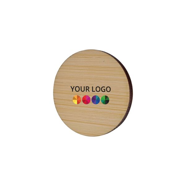 Badge Bamboo Round 40 mm, Magnet, Print in full color Thumbnail