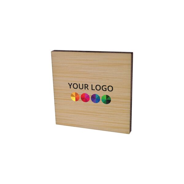 Badge Bamboo Square 40 x 40 mm, Magnet, Print in full color Thumbnail