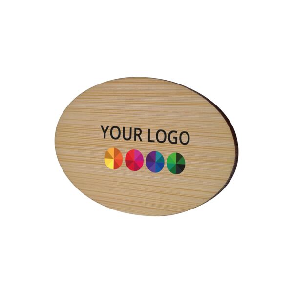 Badge Bamboo Oval 50 x 74 mm, Needle, Print in full color Thumbnail