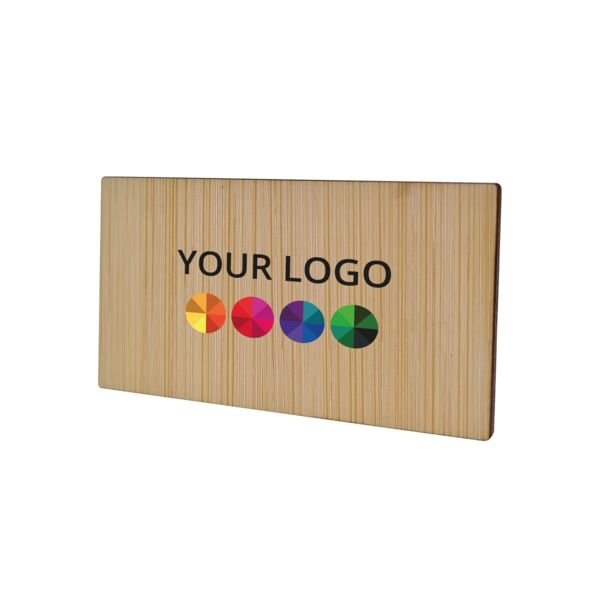 Badge Bamboo Rectangular 40 x 74 mm, Needle, Print in full color Thumbnail