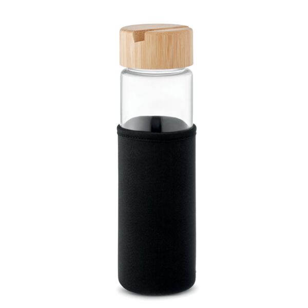 Glass bottle bamboo lid 600ml Thumbnail